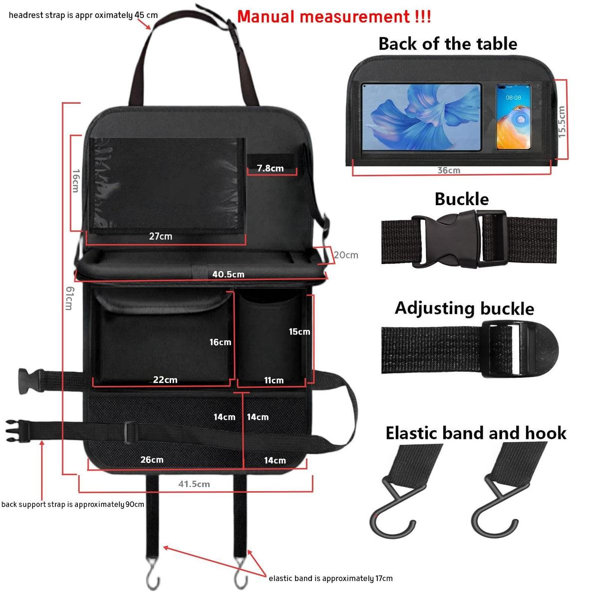 Car Seat Organizer Backseat Kick Mats Oxford Back Seat Protector