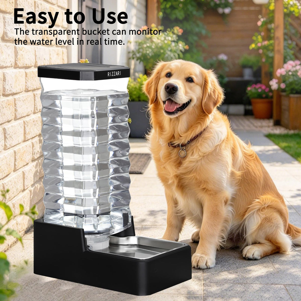 Stainless Steel Pet Water Feeder (Black / 12L)