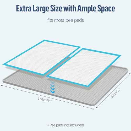 Pee Pad Holder for Dogs 46"x 32" Extra Large Silicone Puppy Pee Pad Tray (46"x32")