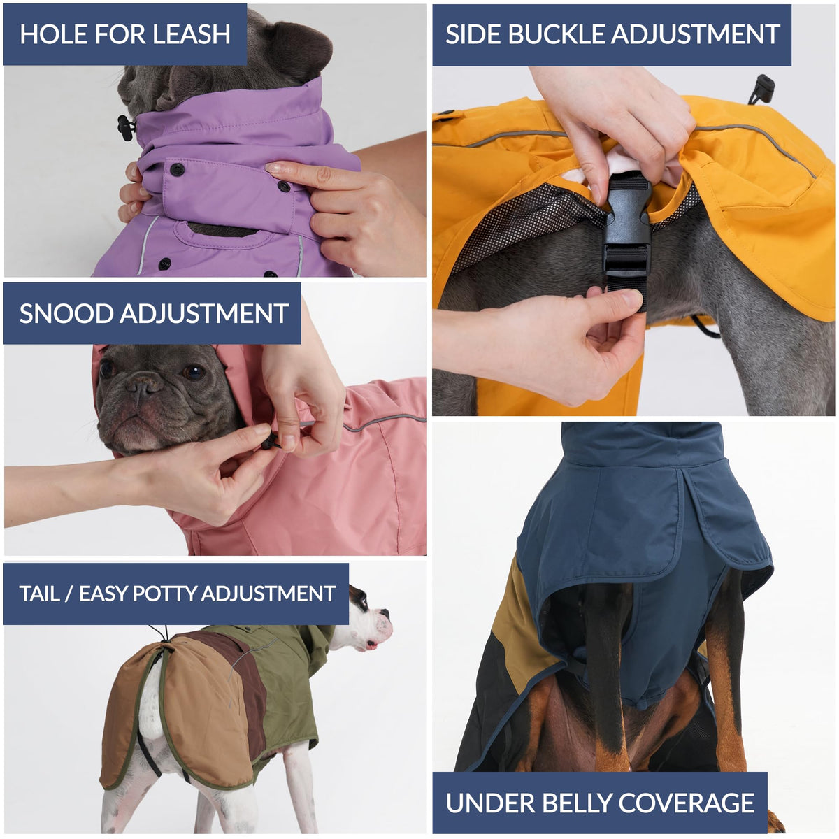 Dog Raincoat Waterproof Rain Jacket w (Purple / 3XL)