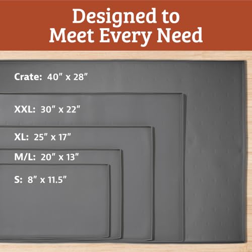 Dog Food Mat Waterproof Cat & Dog Bowl Mat for Food and Water (Medium - 20" x 13" / Navy)