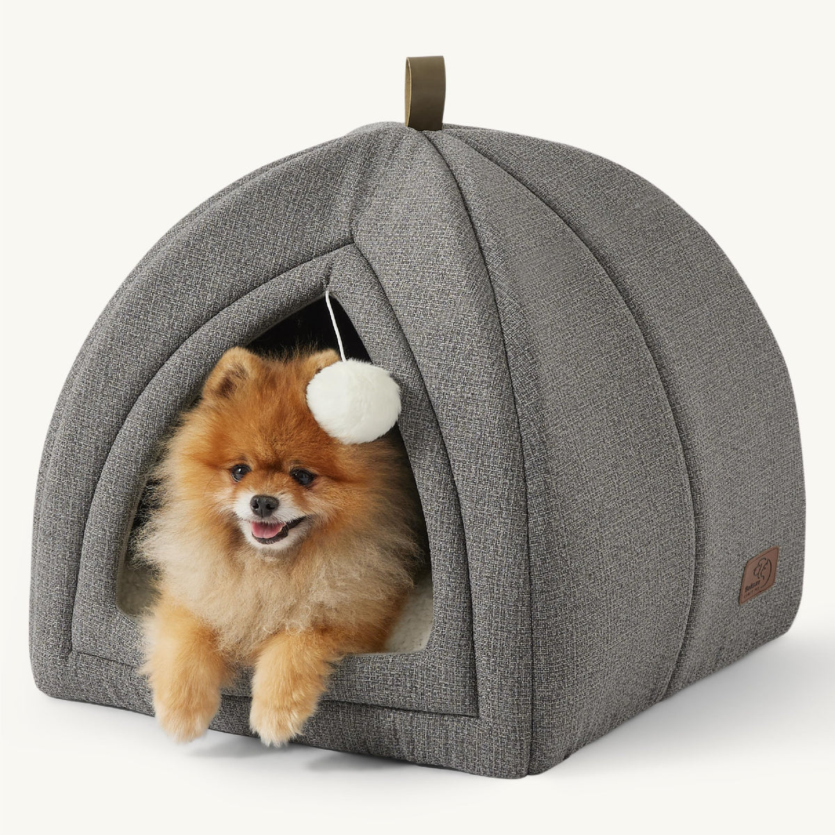 2in1 Cat Beds for Indoor Cats Cave for Kitten with Washable Pillow (L(17.3x17.3x17.3) / Grey)