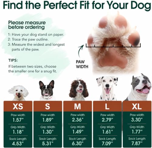 2 Pairs Anti Slip Dog Socks with Grips (Xl(paw width: 3.3") / pink)