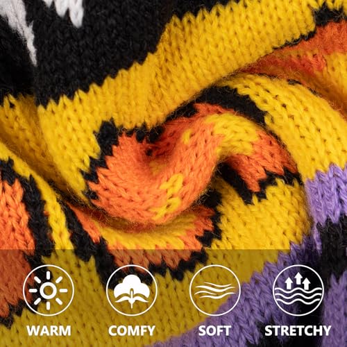 Dog Halloween Sweater for Small Dogs Pumpkin Ghost Knit Outfit (Large (11-19lbs) / 02#Halloween)