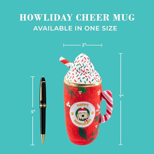 Howliday Cheer Mug Plush Dog Toy (Howliday Cheer Mug (Red, White))