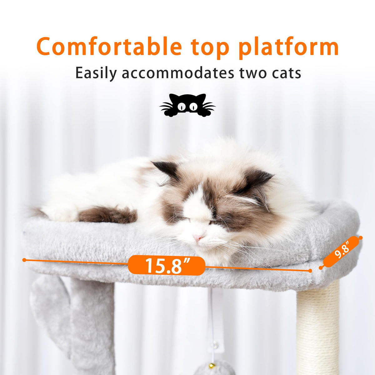 Cat Tree 40" Tower with All (Light Gray / 40 inch)