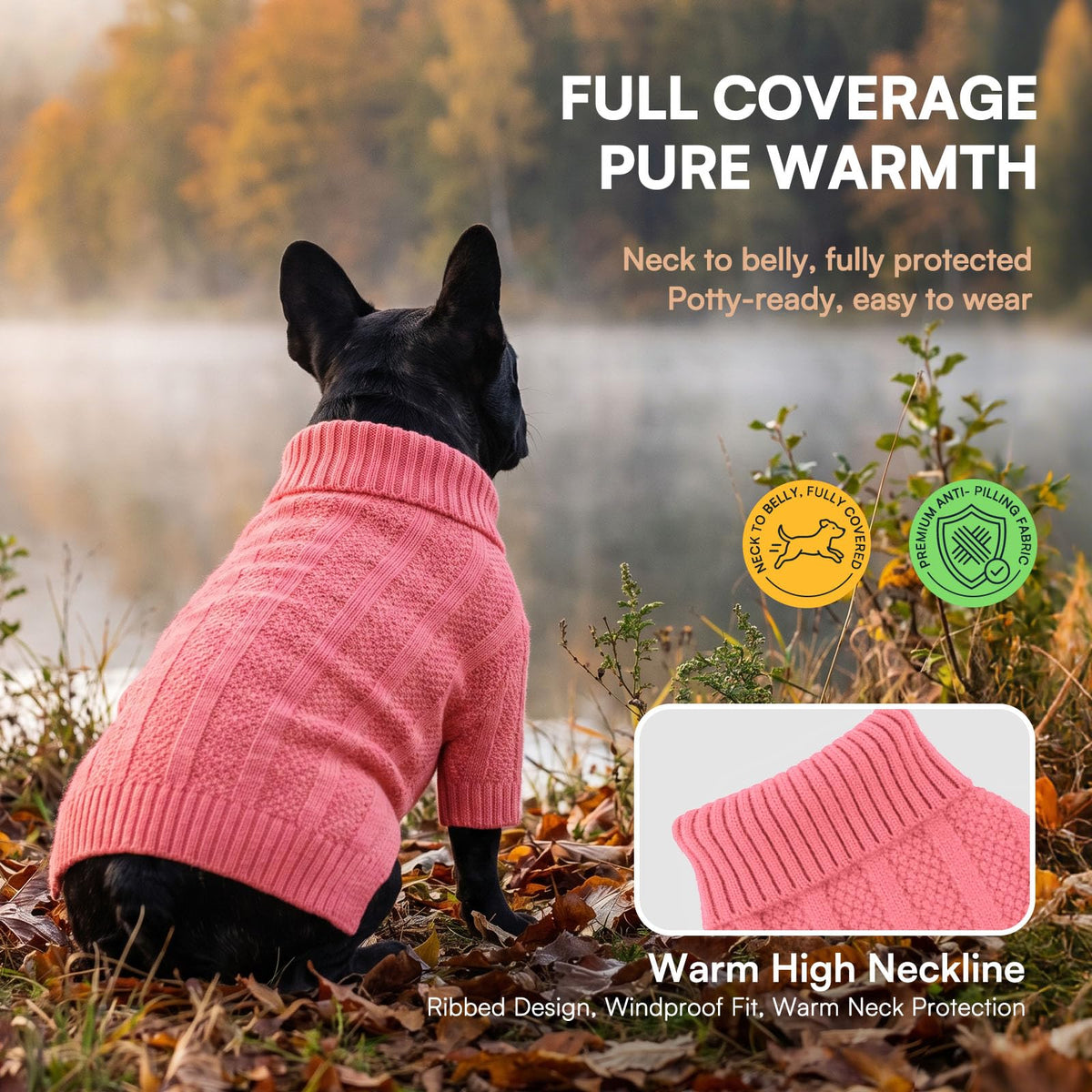 Dog Sweaters for Large Dogs (Large / Pink)