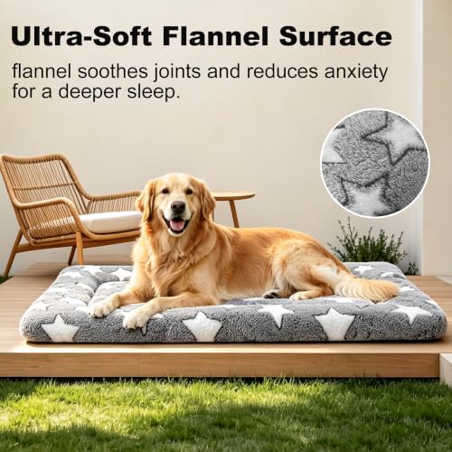Dog Bed Mat Soft & Comfortable Dog Kennel Pad for Crate (XL(42"*28"*1.5") / Gray-1pc)