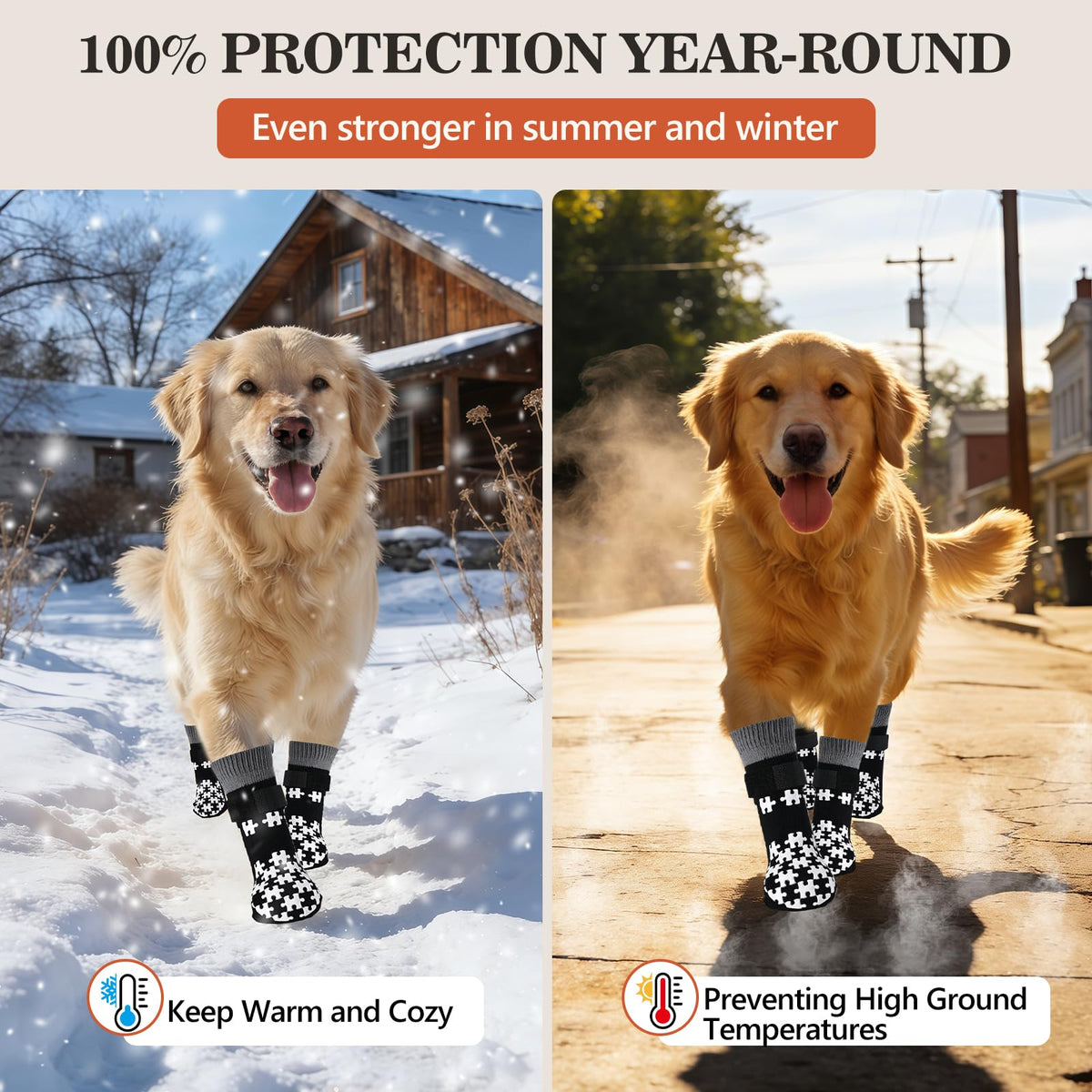Booties for Dogs Paws (S(Pack of 4))