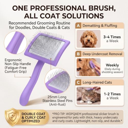 Slicker Brush for Dogs (Puple)