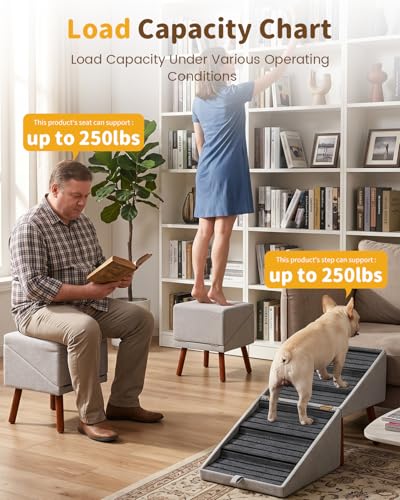 Dog Ramp for Couch Ottoman 2 (Light Grey)