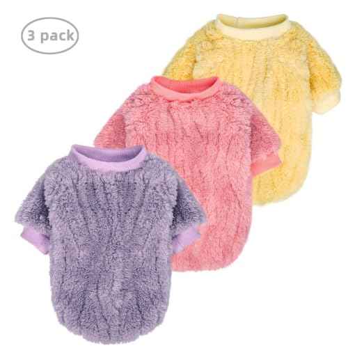 Small Dog Sweater 3 Pack (Lavender,Pink,Yellow / X-Small)