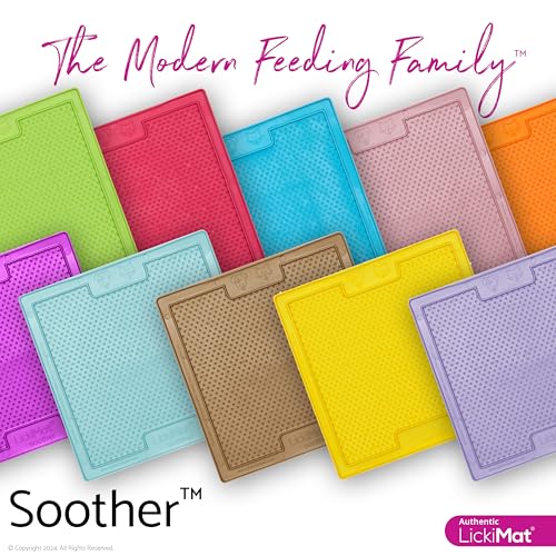 Classic Soother Slow Feeder for Dogs Lick Mat Boredom Anxiety Reducer Perfect for Food Treats Yogurt Liquid Food Peanut Butter Fun Alternative to a Slow Feed Dog Bowl (Yellow)