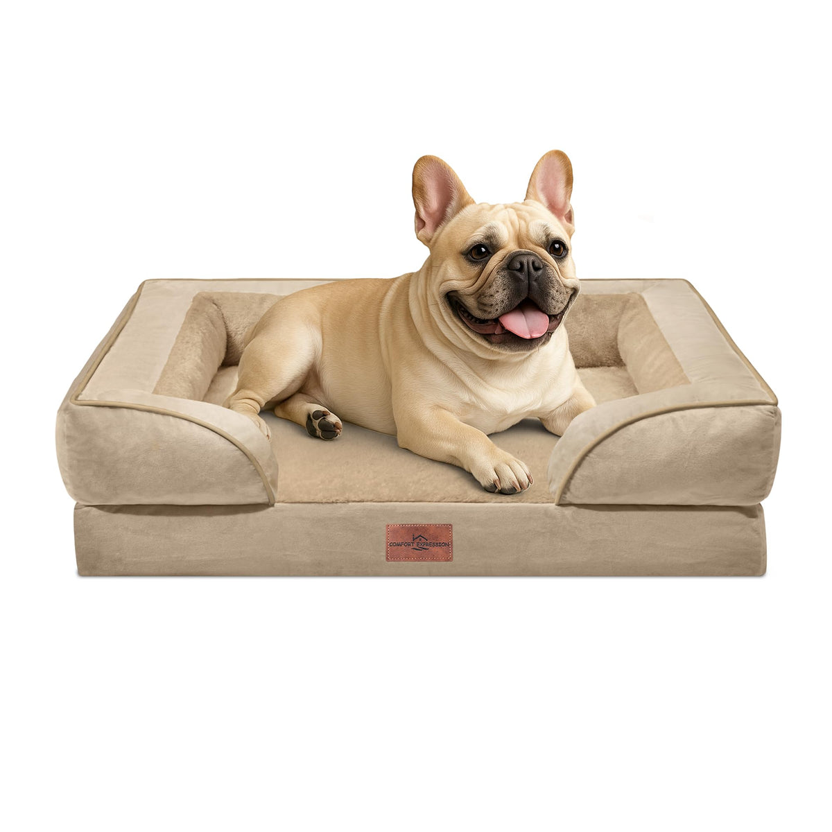 Waterproof Orthopedic Dog Bed for Medium Size Dog (30.0"L x 20.0"W x 7.0"Th / Light Brown)