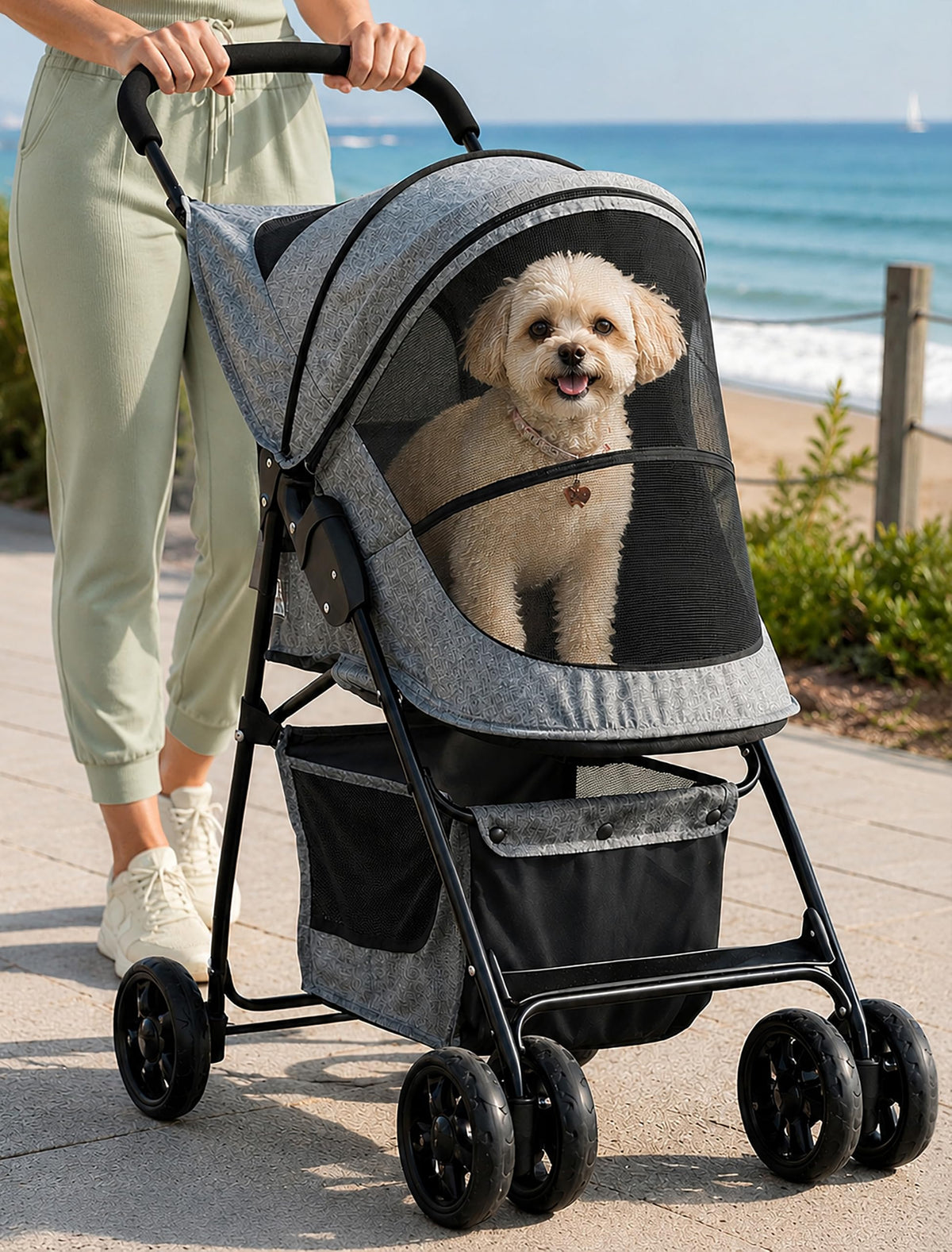 Happy Trails Pet Stroller (Light Sand)