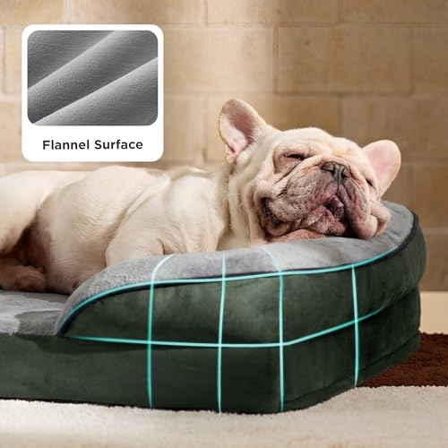 Orthopedic Dog Beds for Medium Dogs Washable Original Design (Dark Green / 28"l X 23"w X 6.5"th)