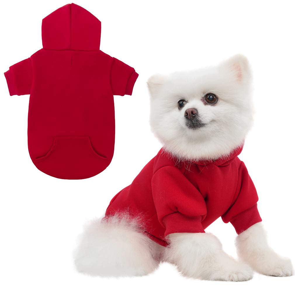 Dog Hoodie for Large Medium Small Dogs (Red / Medium)