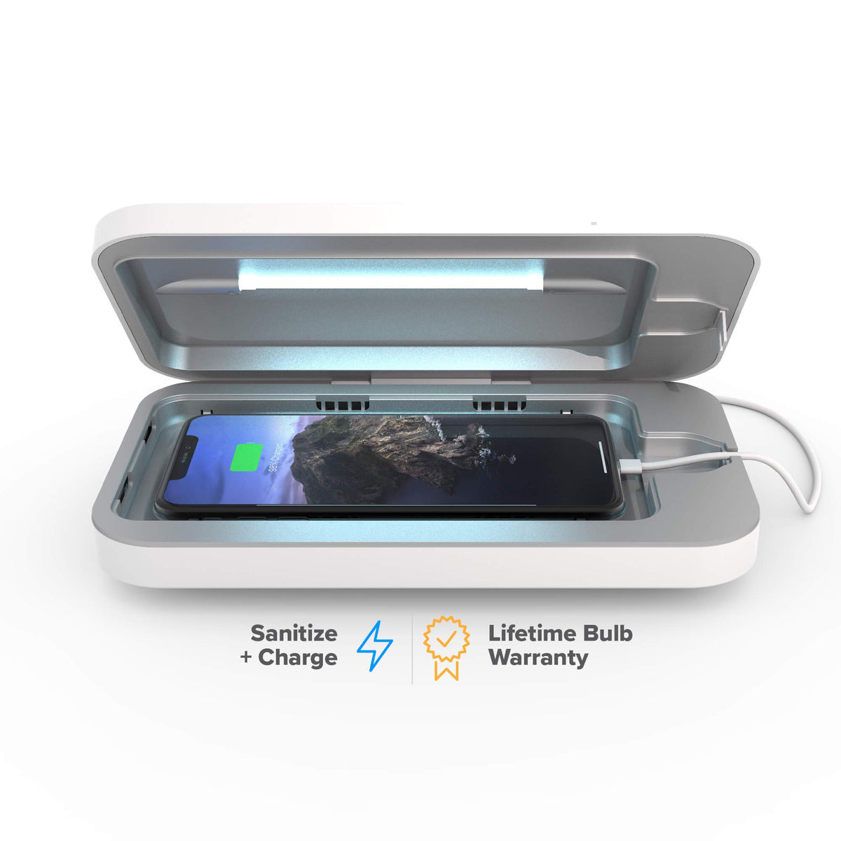 3 UV Phone Sanitizer Box & Dual Charger (White)