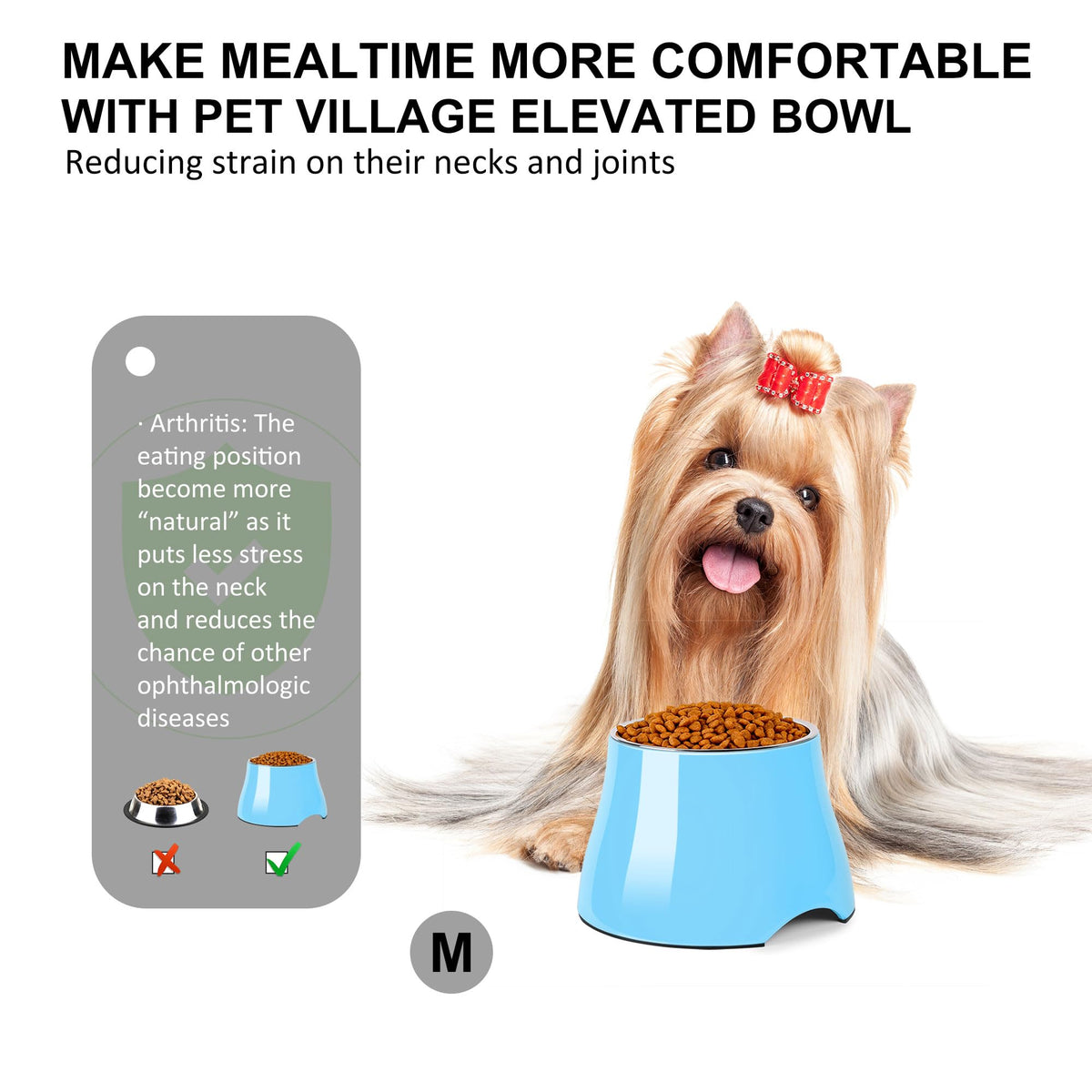 Dog Bowls Cone Friendly Non Slip Single Dog Bowl with Stainless Steel Inner (Medium(2 Cups) / Aqua Blue)