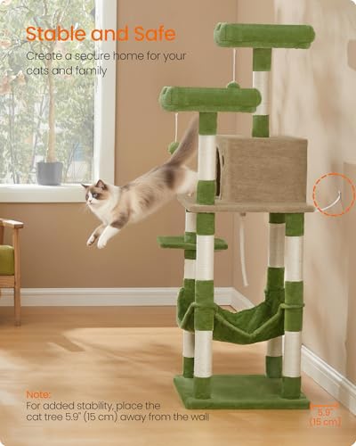 Cat Tree 55.8 (Grass Green + Camel Brown)