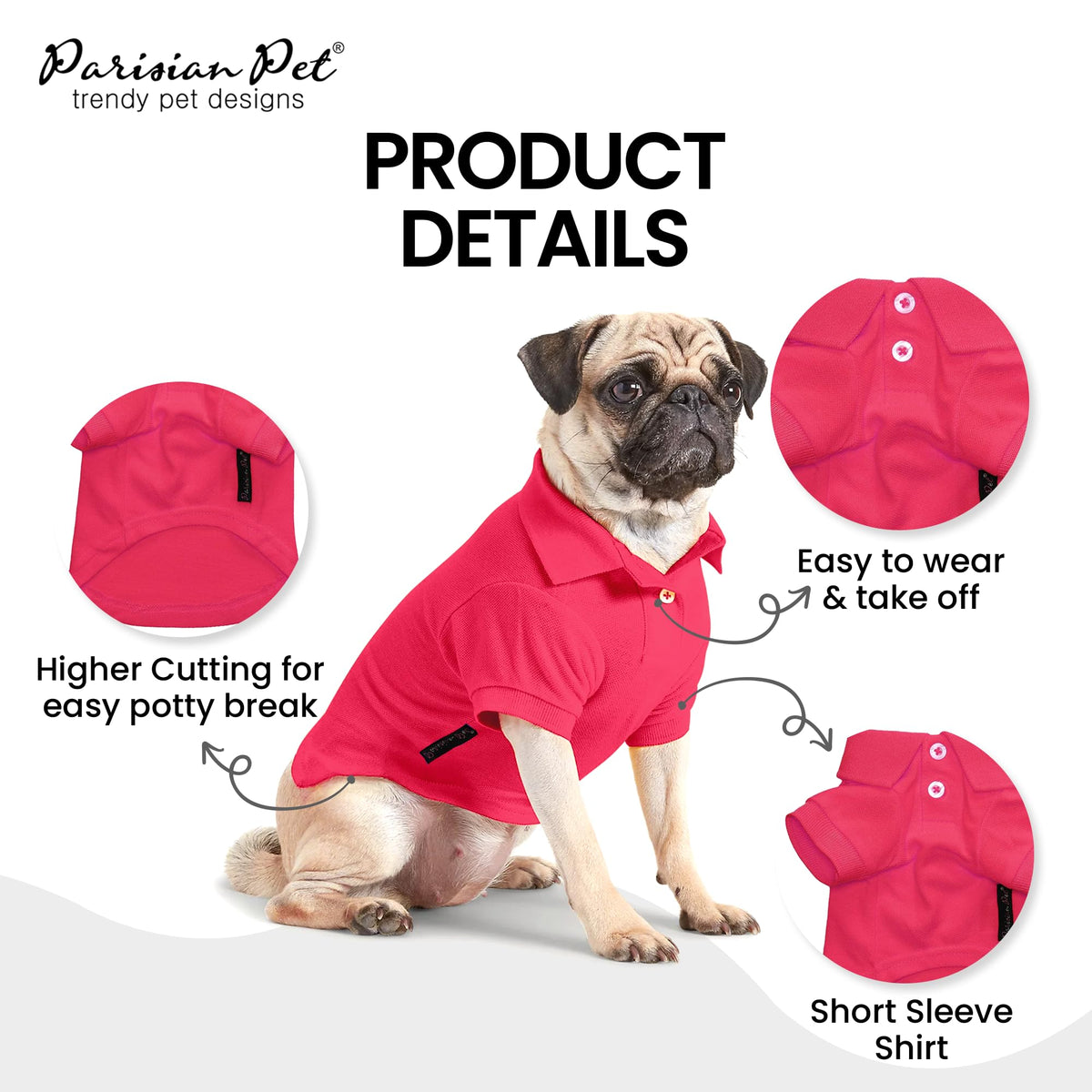 Dog Polo Shirt (S / Pink Polo)