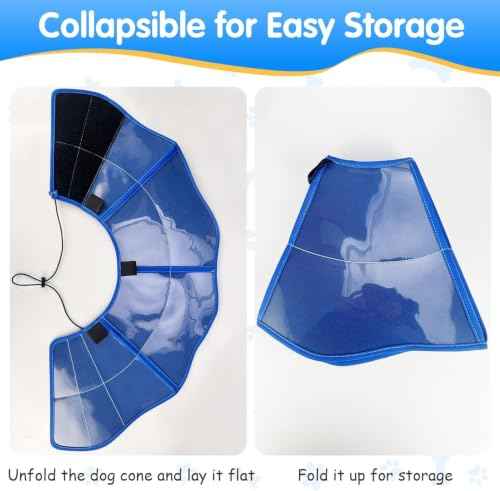 Upraded Dog Cone Collar (L(Girth:16.1-18.5in, Depth:11.4in))