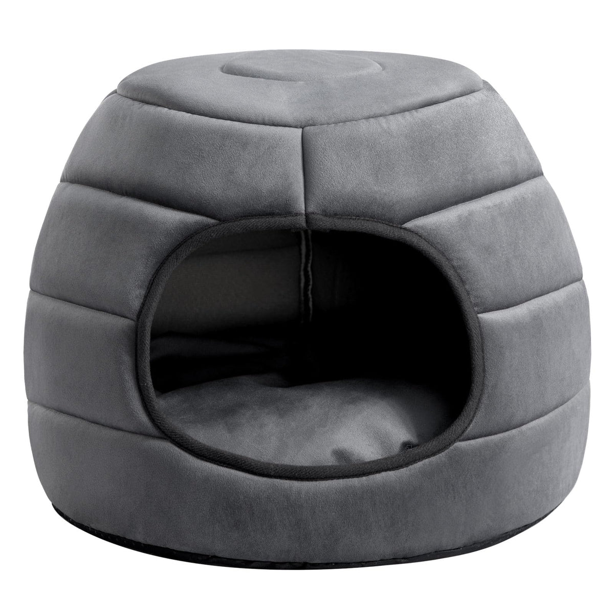 Cat Bed Cave for Indoor Cats for Pets up to 15 lbs (Dark Gray Igloo)