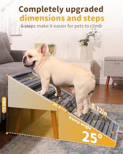 Dog Ramp for Couch Ottoman 2 (Light Grey)