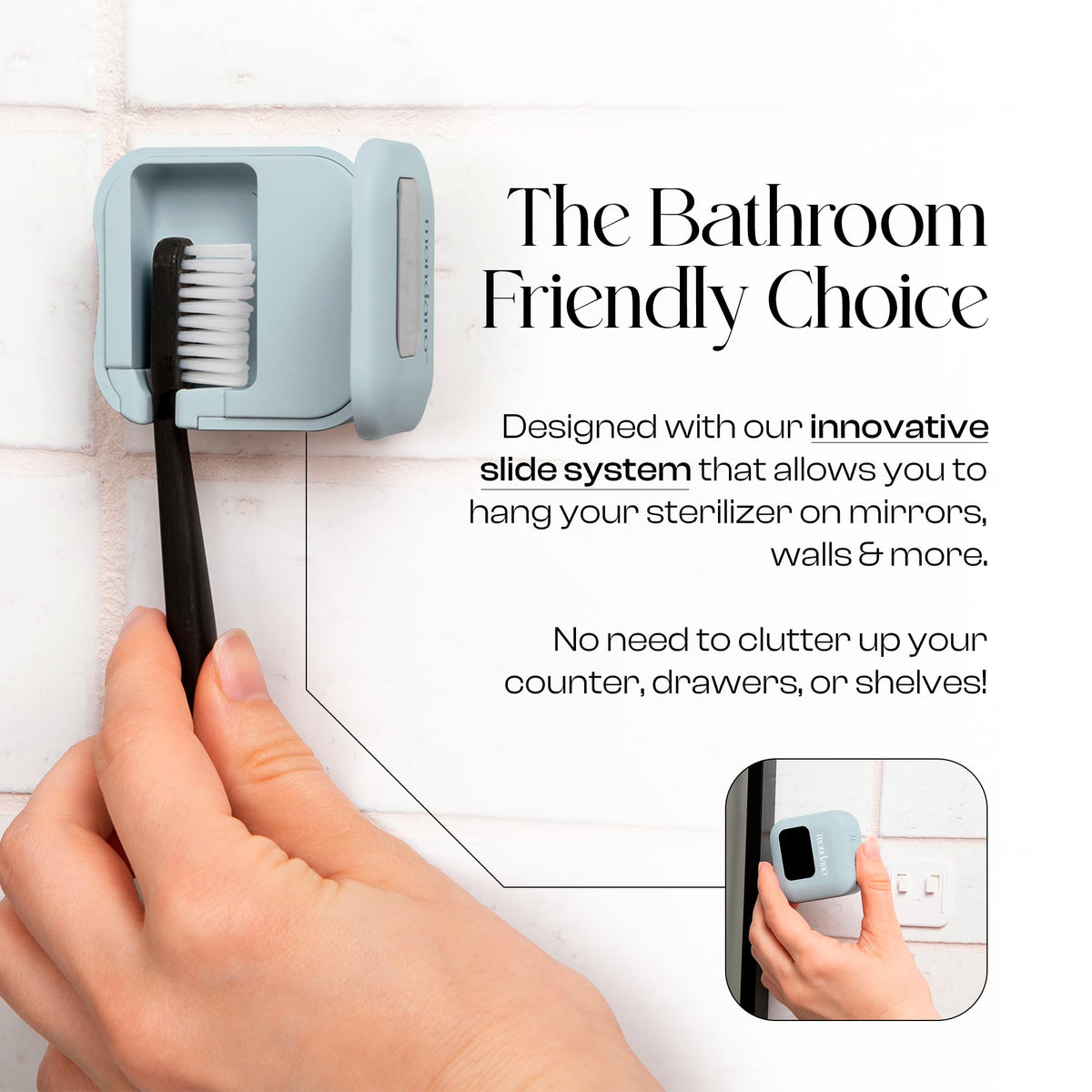 UV C Toothbrush Sanitizer and Holder (Sky Blue)
