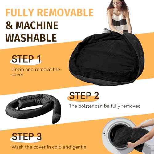 Waterproof Orthopedic Dog Bed for Extra Large Dogs (Black / 48"L x 35"W x 7.5"Th)