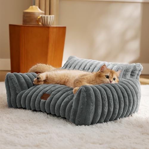 ComfyFleece® Cat Couch for Pets (24x18x10" / Warm Grey)