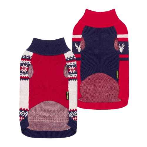 2 Pack Snowflake & Reindeer Dog Jacquard Sweater (XX-Large / Snowflake & Reindeer)
