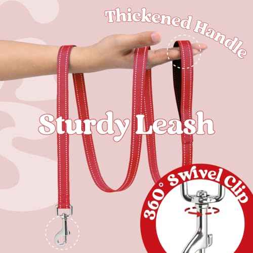 Dog Harness Small Sized and Leash Set (Red Wave / XS (Chest: 13.3"-15.5"))