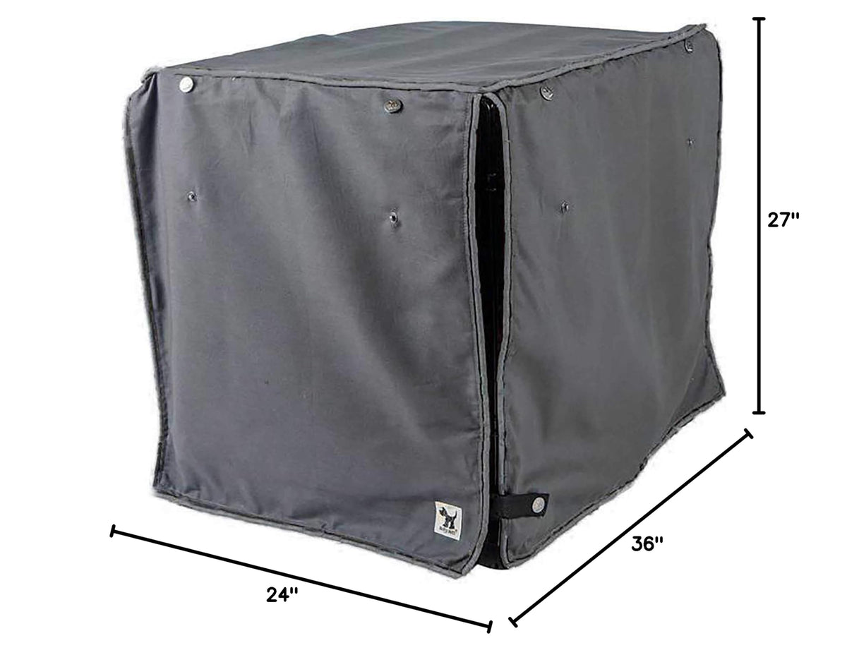 Dark Gray Dog Crate Cover (I'm a Realist / 36.0"L x 24.0"W x 27.0"H)