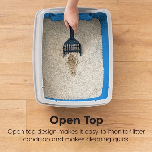 High Sided Cat Litter Box (Large / Blue)