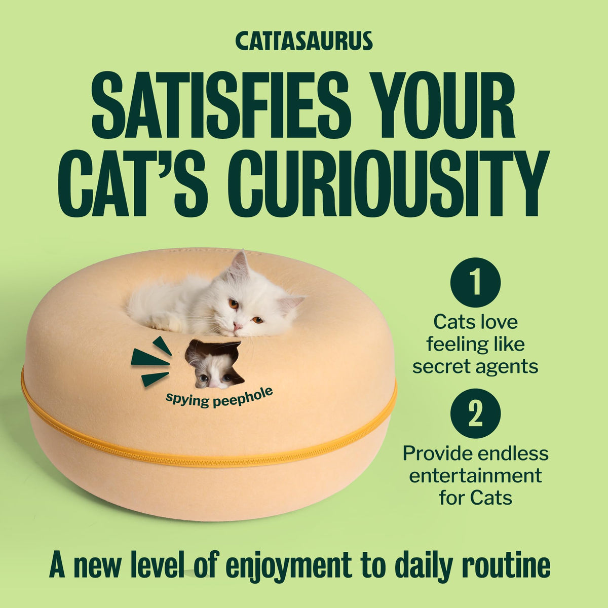 Peekaboo Cat Cave Donut for Multiple & Large Cats up to 30 (Pastel Macaron / Large)