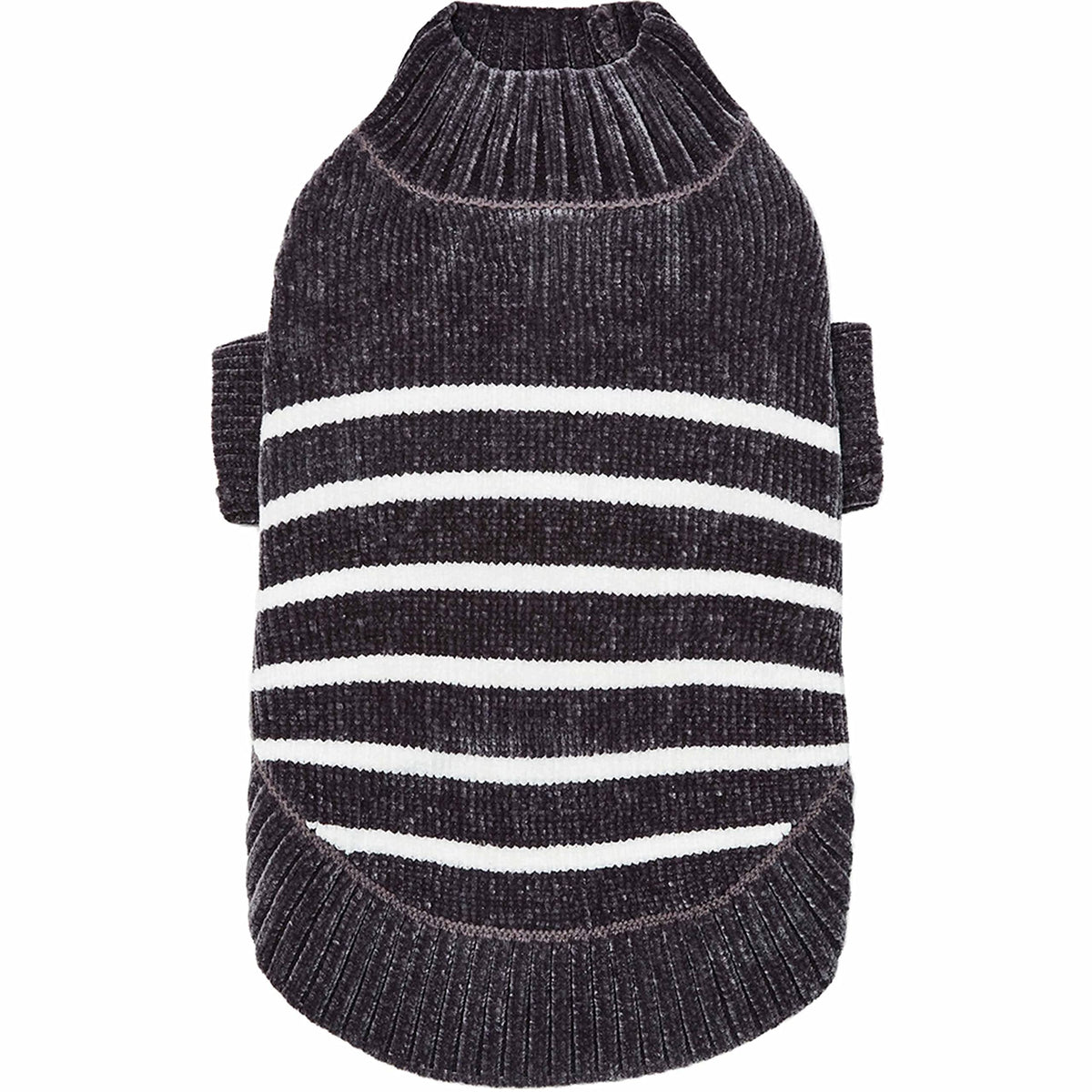 Cozy Soft Chenille Classy Striped Dog Sweater in Chic Grey (22 inch / Chic Grey)