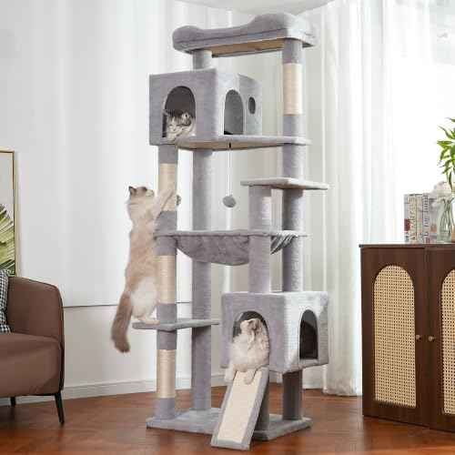 XXL Cat Tree Tower 70”with Oversized Bed (XXL-70" / Gray)