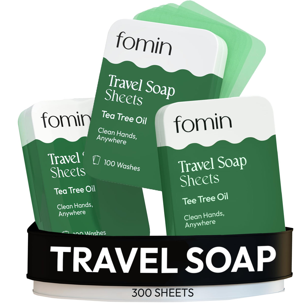 Paper Soap Sheets Tin for Traveling (Tea Tree (Pack of 3))
