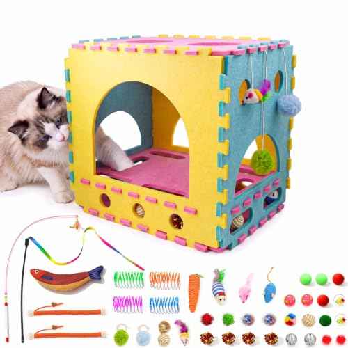 41 Pcs Interactive Cat Toys with Cat Puzzle Box (Modern (with puzzle box))