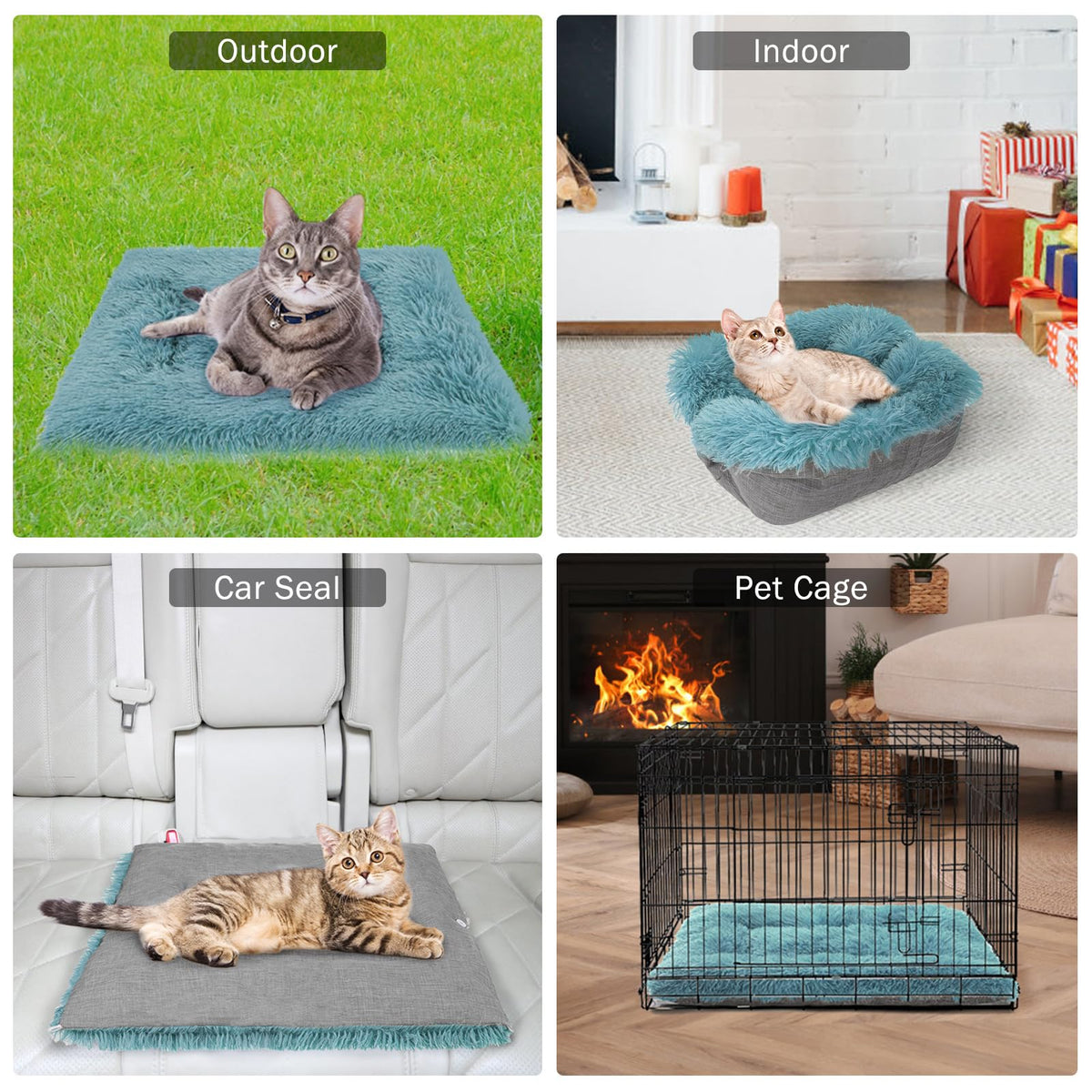 Self Warming Cat Bed (Navy Blue / L: 24"x28")