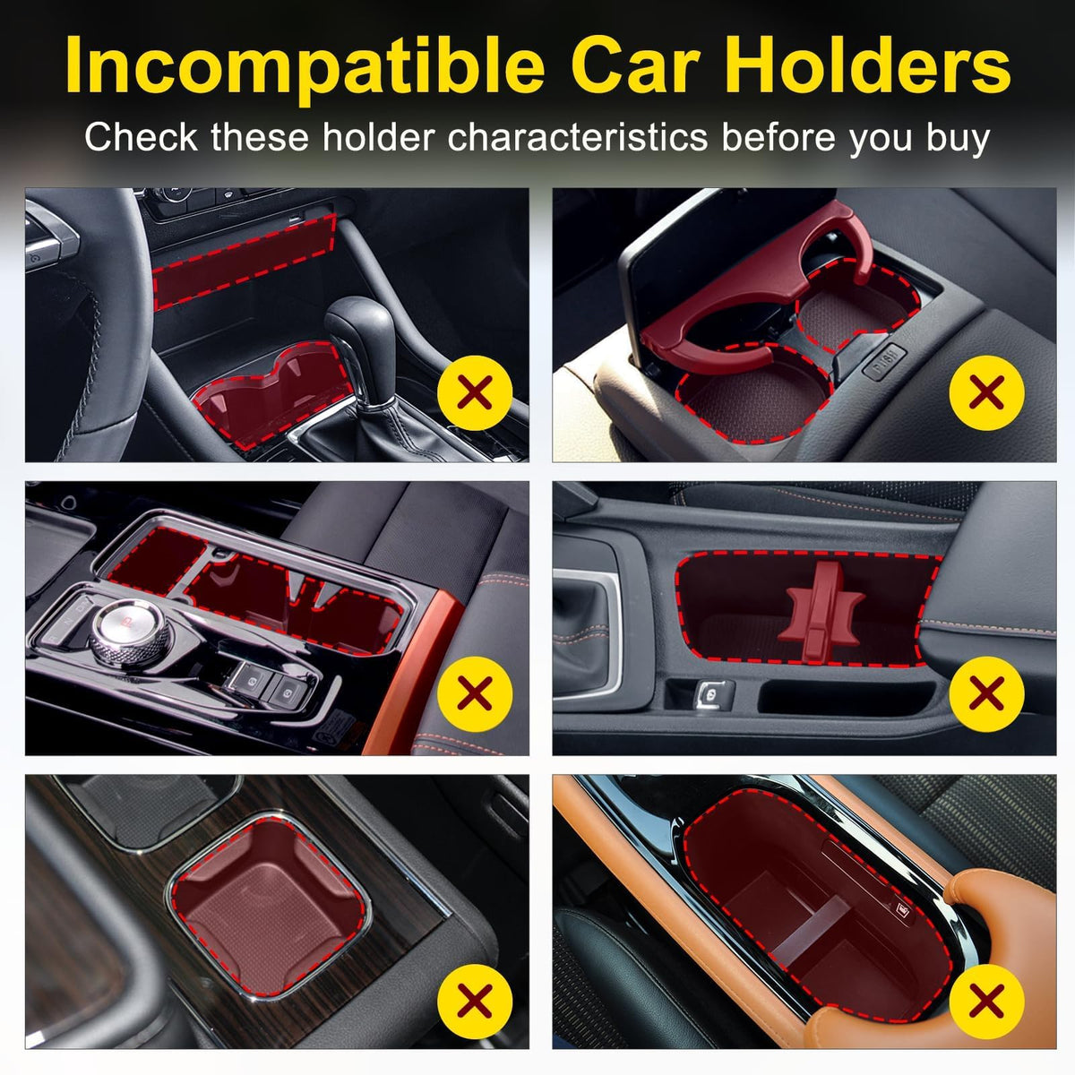 Cup Holder Expander (Black / 2 Pack)