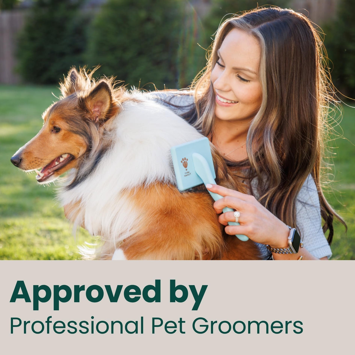 Pet Slicker Brush With Soft Massage Grooming Stainless Steel Pins (Baby Blue / Flat Medium)