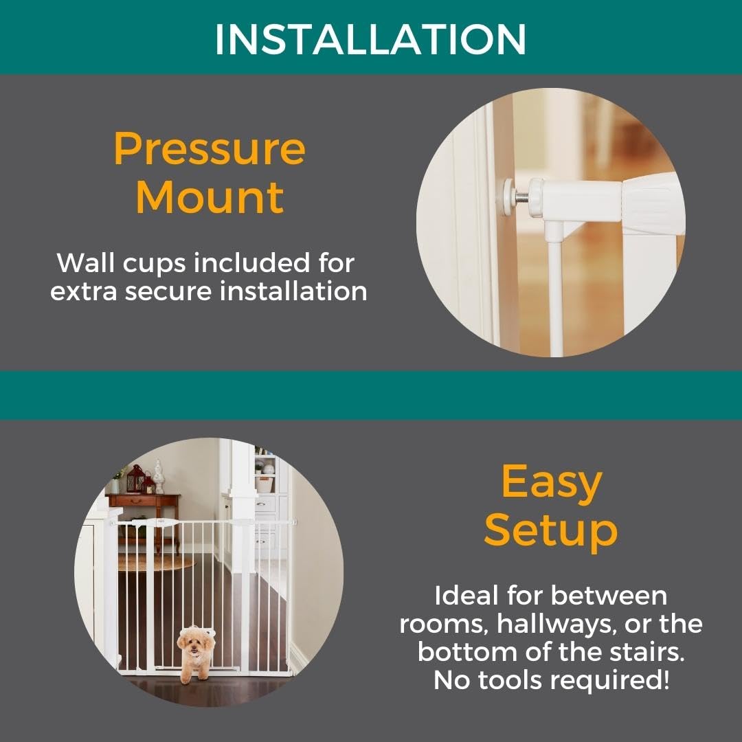 EasyPass Extra Tall & Wide Walk Thru Pet Gate (Walk Thru EasyPass / 41" Tall; 52" Wide / White)
