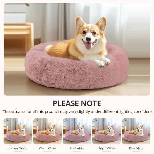 Calming Dog Beds Extra Large Sized Dog (Dark Pink / 45.0"L x 45.0"W x 10.0"Th)
