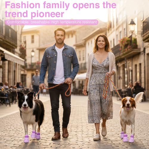 Dog Shoes for Hot Pavement and Snow (Purple / S)