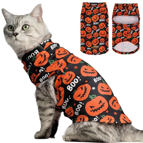 Halloween Cat Sweater Warm Fleece Pet Clothes for Cats Only (Halloween / Medium)