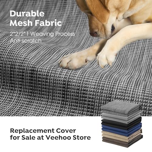 Outdoor Elevated Dog Bed Large Sized Dogs (59.0"L x 37.5"W x 9.0"Th / Black Silver)