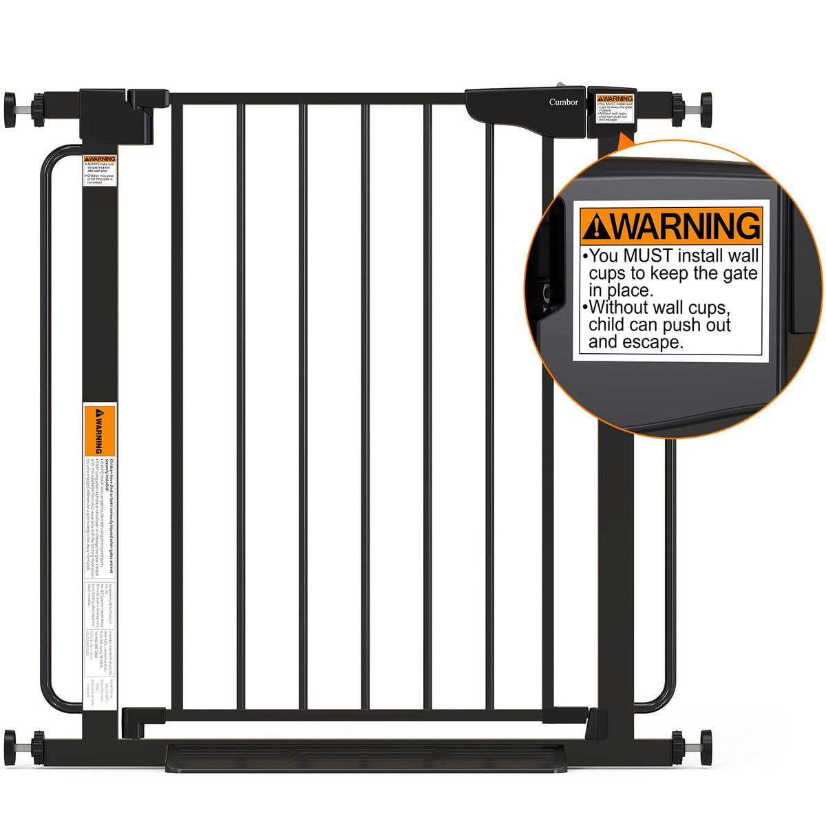 30.4 56.8" Extra Wide Baby Gate (Black / 30.4"-56.8" W x 30.5" H)
