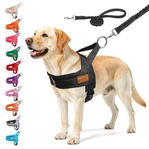 Dog Harness for Large Dogs (Black / L: Chest 26"-32")